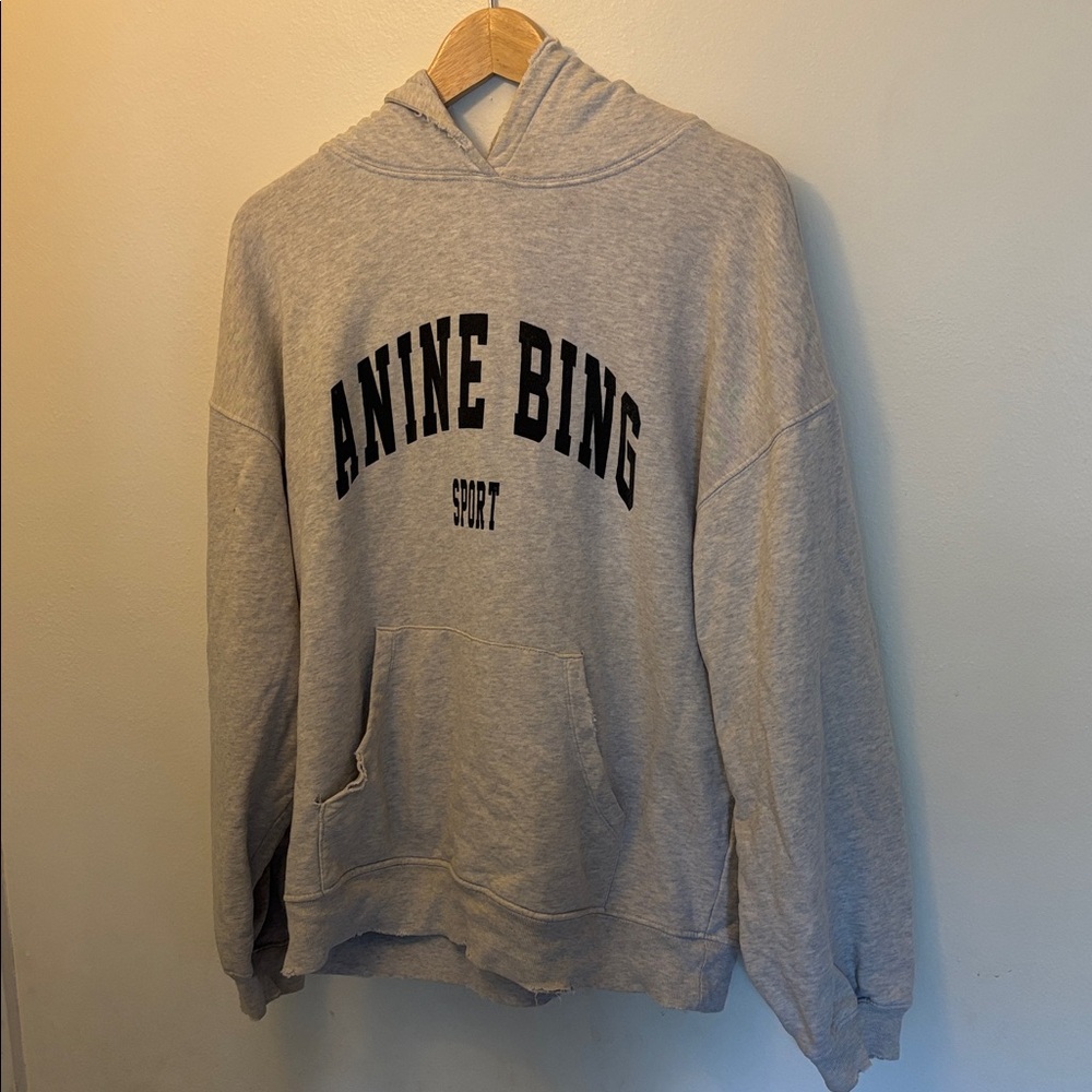 Anine Bing Light Gray Sport Hoodie